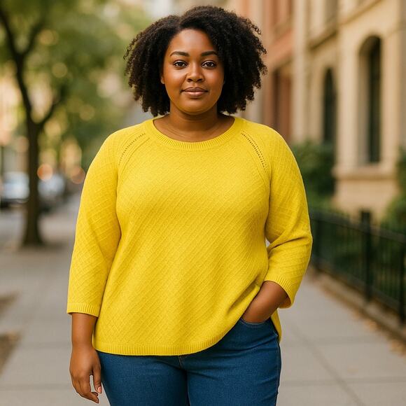 LOFT Womens Sweater Size XXL Ann Taylor Gold Mustard Pullover Textured NEW - Picture 1 of 6